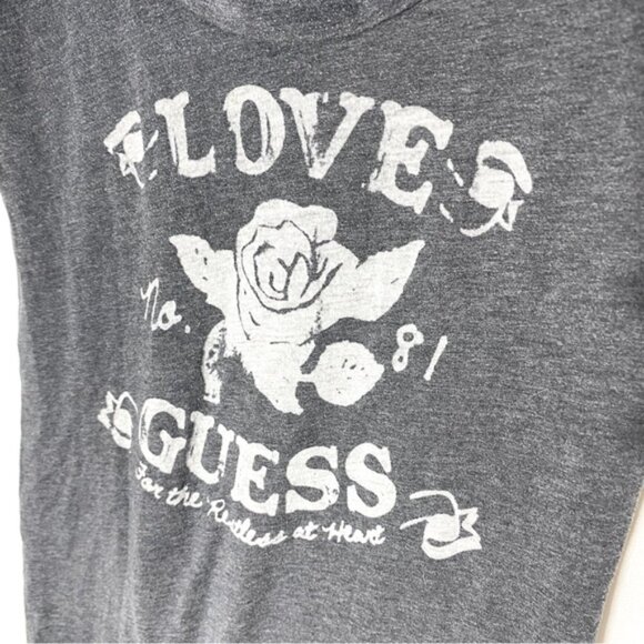 5/$25 Guess Jeans Grey Handmade Scoop Neck Short Sleeve T Shirt S - Picture 7 of 11